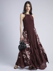 Religion Brown Inversion Maxi Dress In Placement Print - Image 4 of 6