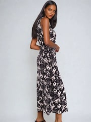 Religion Black Element Bias Cut Maxi Slip Dress In Linen Mix - Image 6 of 6