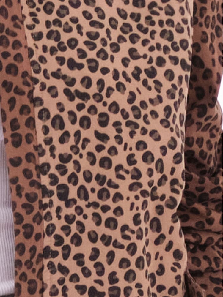 Religion Natural Maeva Shirt In Mixed Leopard Print And Zip Fastening - Image 4 of 6
