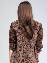 Religion Natural Maeva Shirt In Mixed Leopard Print And Zip Fastening - Image 5 of 6