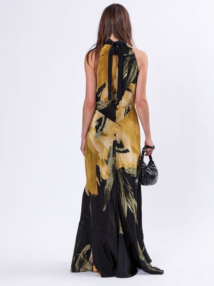 Religion Yellow Valeria Column Maxi Dress With Large Floral Print - Image 3 of 6