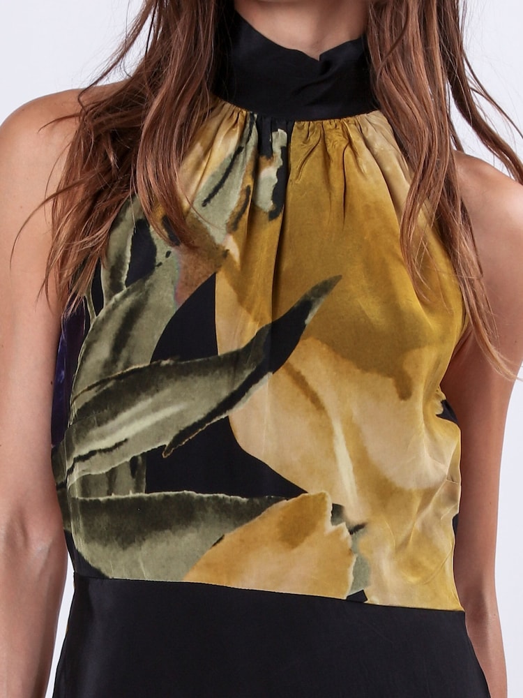 Religion Yellow Valeria Column Maxi Dress With Large Floral Print - Image 4 of 6