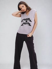 Religion Grey Rebel Knitted Slogan Tank Jumper - Image 2 of 6