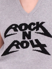 Religion Grey Rebel Knitted Slogan Tank Jumper - Image 4 of 6