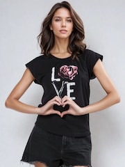 Religion Black Spirit 100% Cotton T-Shirt With Love Graphic - Image 1 of 6