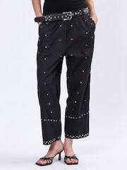 Religion Black Granite 100% Cotton Trousers With All-Over Studs - Image 2 of 6
