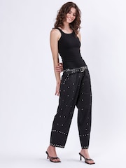 Religion Black Granite 100% Cotton Trousers With All-Over Studs - Image 5 of 6