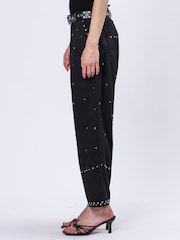 Religion Black Granite 100% Cotton Trousers With All-Over Studs - Image 6 of 6