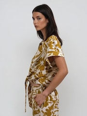 Religion Yellow Element Tie Front Shirt In Bright Floral Print - Image 3 of 6