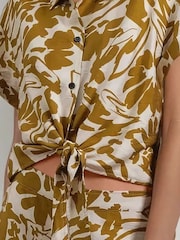 Religion Yellow Element Tie Front Shirt In Bright Floral Print - Image 4 of 6