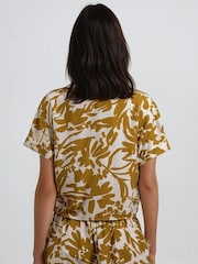 Religion Yellow Element Tie Front Shirt In Bright Floral Print - Image 5 of 6