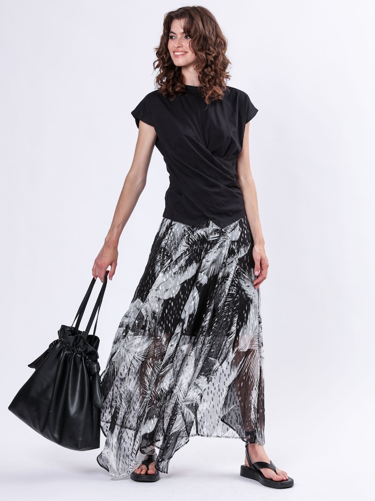 Religion Black Time 100% Cotton T-Shirt With Wrap Detail - Image 2 of 5