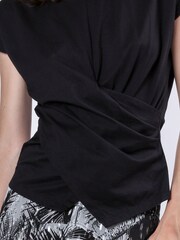 Religion Black Time 100% Cotton T-Shirt With Wrap Detail - Image 4 of 5