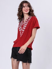 Religion Red Forever Top With Tie Dye 100% Cotton T-Shirt - Image 5 of 6