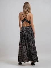 Religion Brown Gigi Maxi Dress With Open Back In Dark Tie Dye Print - Image 2 of 6
