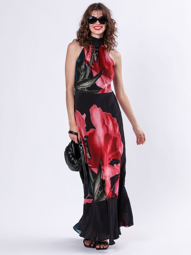 Religion Pink Valeria Column Maxi Dress With Large Floral Print - Image 3 of 6