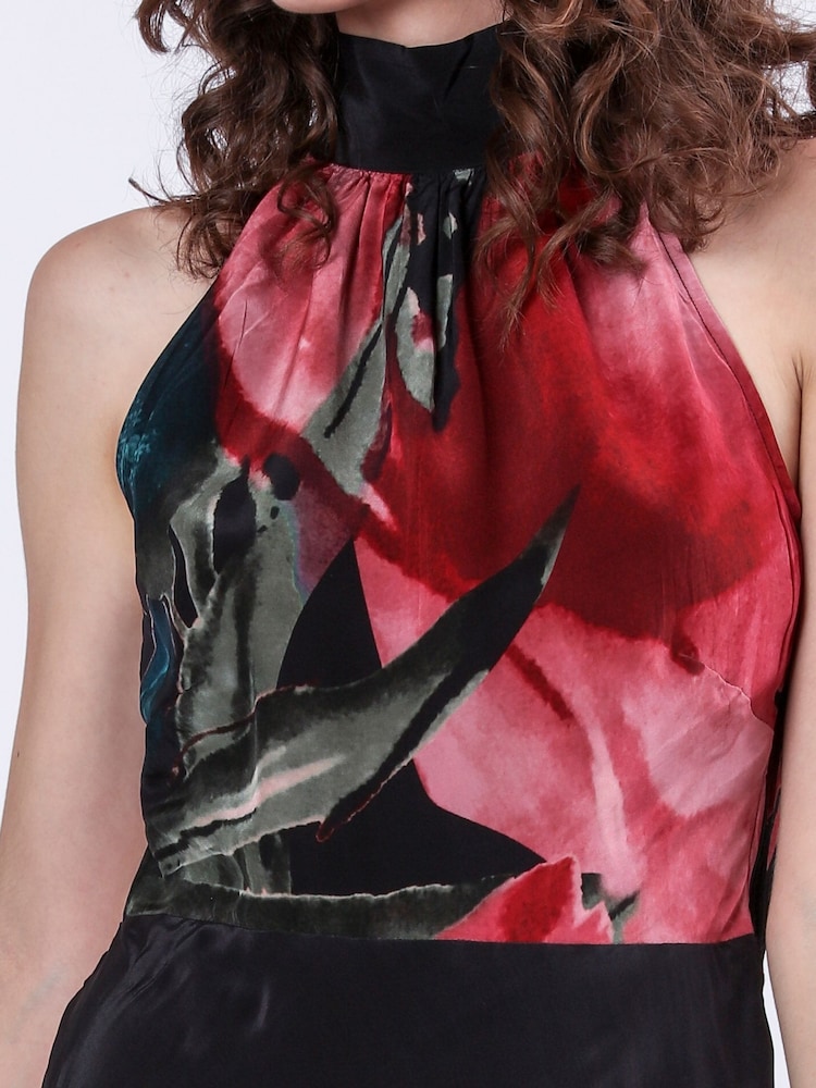 Religion Pink Valeria Column Maxi Dress With Large Floral Print - Image 5 of 6