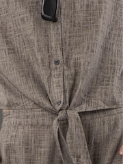 Religion Natural Element Tie Shirt In Linen Mix - Image 4 of 6
