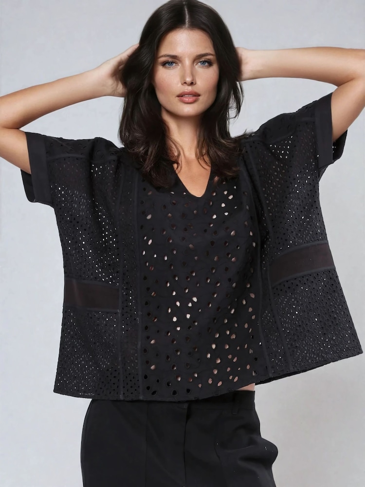 Religion Black Topaz Embroidery Anglais Blouse - Image 2 of 6