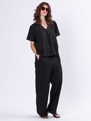Religion Black Topaz Embroidery Anglais Blouse - Image 5 of 6