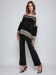 Religion Cream Ultimate Stripe Textured Jumper - Image 2 of 6