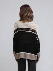 Religion Cream Ultimate Stripe Textured Jumper - Image 4 of 6