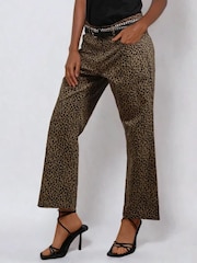 Religion Natural Maeva Leopard Prnt 100% Cotton Trousers - Image 1 of 6