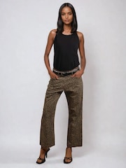 Religion Natural Maeva Leopard Prnt 100% Cotton Trousers - Image 3 of 6