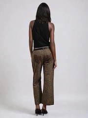 Religion Natural Maeva Leopard Prnt 100% Cotton Trousers - Image 5 of 6