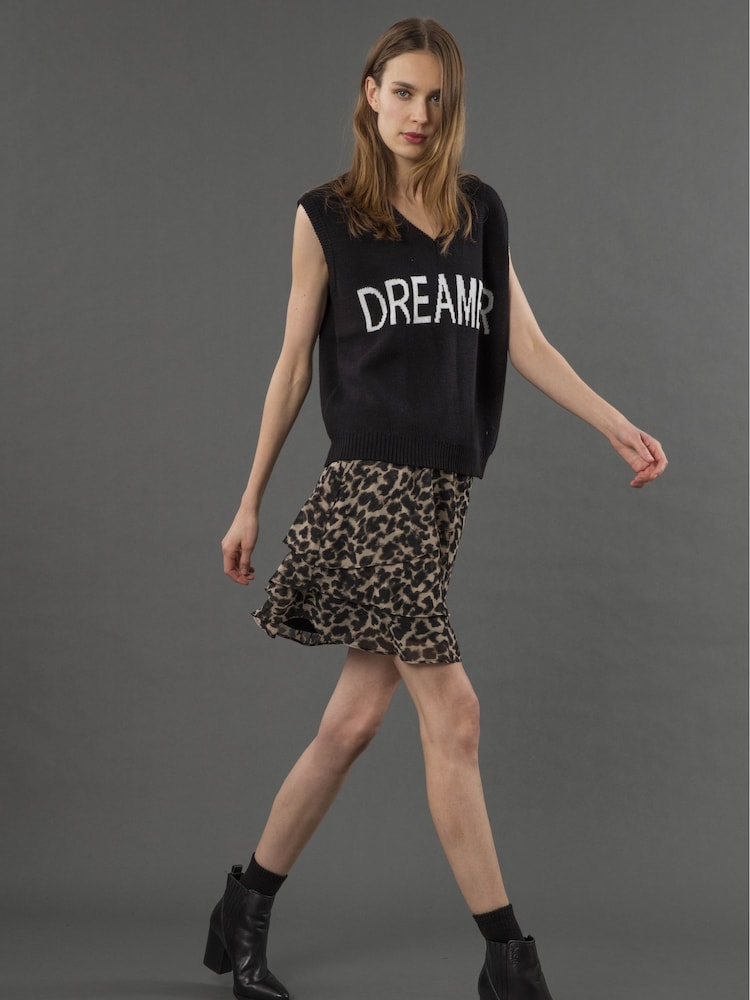 Religion Black Rebel Knitted Slogan Tank Jumper - Image 2 of 5