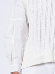 Religion White Extreme Jumper With 100% Cotton Shirt Sleeves - Image 2 of 6