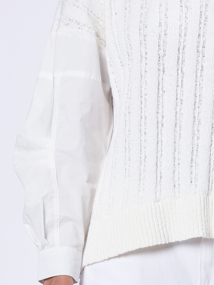 Religion White Extreme Jumper With 100% Cotton Shirt Sleeves - Image 2 of 6