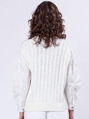 Religion White Extreme Jumper With 100% Cotton Shirt Sleeves - Image 4 of 6