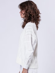 Religion White Extreme Jumper With 100% Cotton Shirt Sleeves - Image 5 of 6