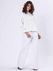 Religion White Extreme Jumper With 100% Cotton Shirt Sleeves - Image 6 of 6