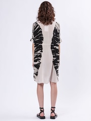 Religion Natural Jade Tunic Dress With Tie Dye Design And Drawstring - Image 3 of 6