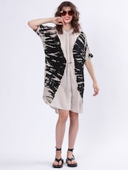 Religion Natural Jade Tunic Dress With Tie Dye Design And Drawstring - Image 5 of 6