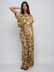 Religion Yellow Element Trousers In Bright Floral Print - Image 1 of 6