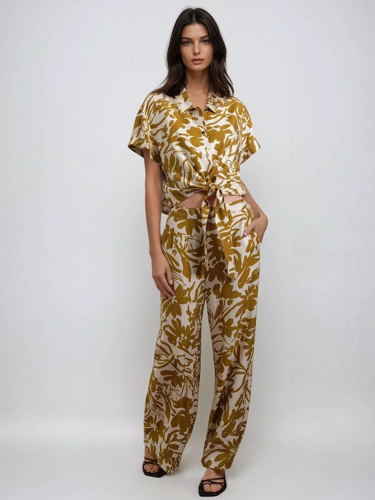 Religion Yellow Element Trousers In Bright Floral Print - Image 6 of 6