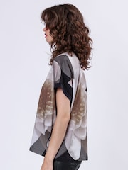 Religion Cloak Top With Large Floral Placement Print - Image 2 of 6