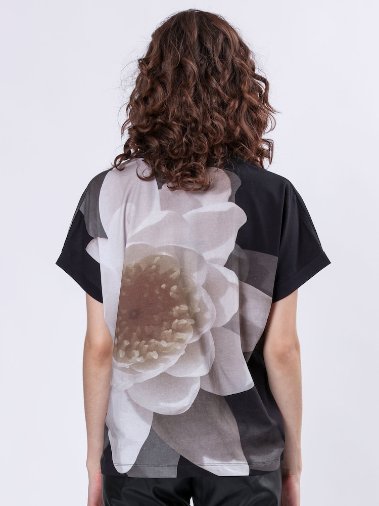 Religion Natural Cloak Top With Large Floral Placement Print - Image 4 of 6