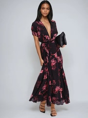 Religion Fade Maxi 2 Way Wrap Dress In Dark Floral - Image 1 of 6