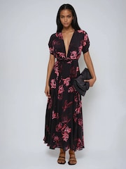 Religion Fade Maxi 2 Way Wrap Dress In Dark Floral - Image 3 of 6