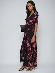 Religion Fade Maxi 2 Way Wrap Dress In Dark Floral - Image 5 of 6