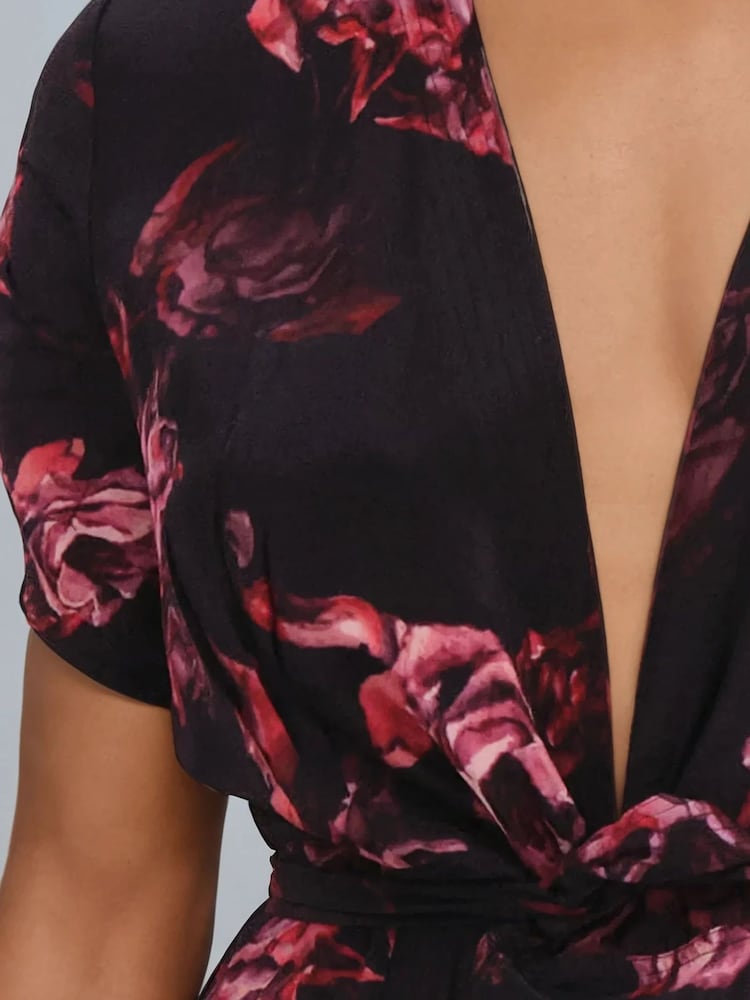Religion Fade Maxi 2 Way Wrap Dress In Dark Floral - Image 6 of 6