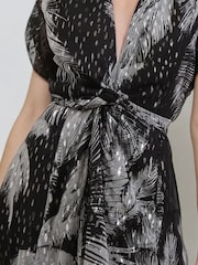 Religion Black Palm Maxi 2 Way Wrap Dress In Metallic Print - Image 5 of 6