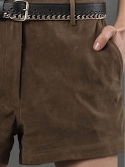 Religion Brown Galaxy Suede Shorts - Image 5 of 6