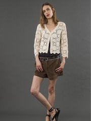 Religion Brown Galaxy Suede Shorts - Image 6 of 6
