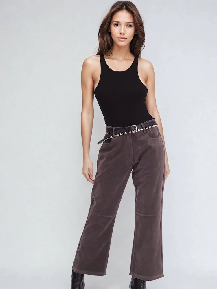 Religion Grey Galaxy Suede Trousers - Image 3 of 7