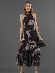 Religion Black Taylor Maxi Dress With Full Frill Skirt - Image 1 of 6
